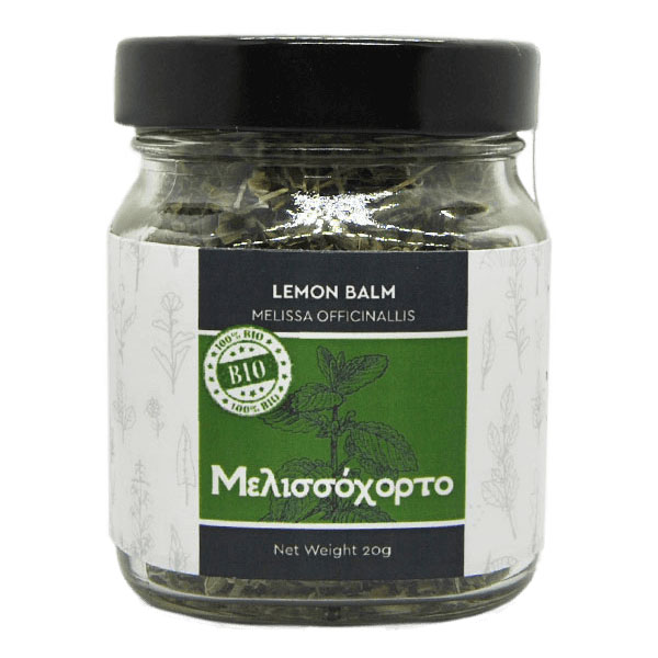 Organic Lemon Balm of Imathia in a jar 20gr