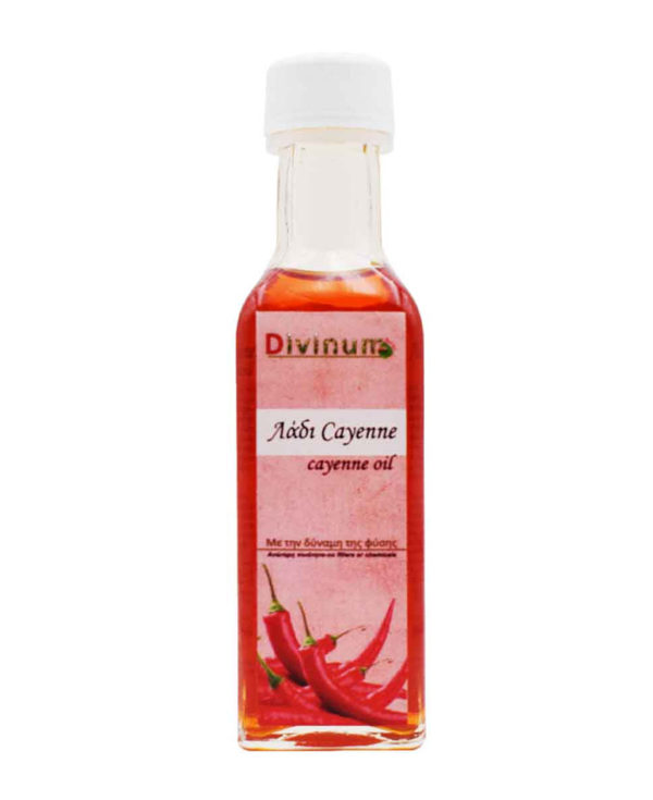 Bottle containing 100ml of oil from the cayenne pepper of the divinum company