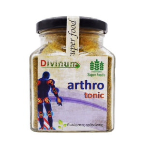 Mixture of superfoods "arthro tonic" powder in a square jar of divinum, weighs 120gr.