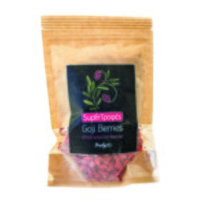 Goji berries dried in a doypack package that closes easily