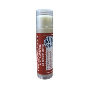 Lip balm for lip care with red label