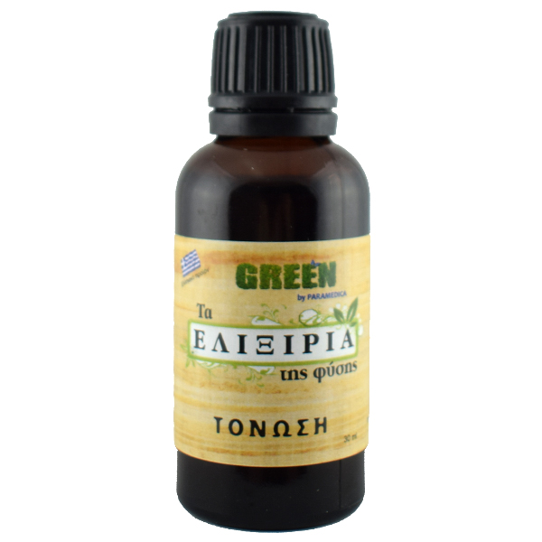 Elixir for toning 30ml Green by paramedica the vial on the front