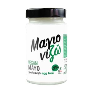 Vegan μαγιονέζα "Μαγιονίζω" χωρίς αυγά και χωρίς γλουτένη 270γρ σε βαζάκι με λευκή ετικέτα
