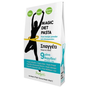 Spaghetti spaghetti konjac organic Magic Diet low carb 275gr white paper package with blue details