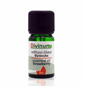 Strawberry essential oil in a green 10ml vial with a dispenser