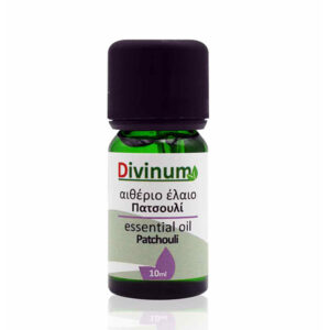 Patchouli essential oil in green vial 10ml with dispenser