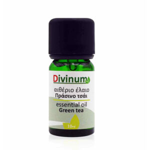 Green tea essential oil in green vial 10ml with dosing