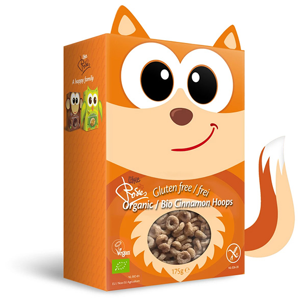 Cricket with organic cinnamon baby fox r / g Rosies 175gr in orange package in the shape of a fox