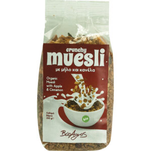 Crunchy muesli with apple & cinnamon organic Bioagros 350gr with red label