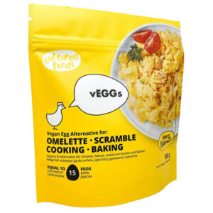 Vegan vEGGS Cultured Foods 180gr omelette omelette substitute in yellow packaging