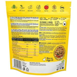 Vegan vEGGS Cultured Foods 180gr omelette's substitute the back with the description