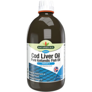 Μουρουνέλαιο Cod liver oil ωμεγα 3 με βιταμίνη A & D Natures Aid 500ml