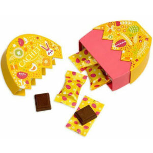 Πασχαλινά σοκολατάκια σε κουτί Cachet 100gr το κουτί ανοικτό