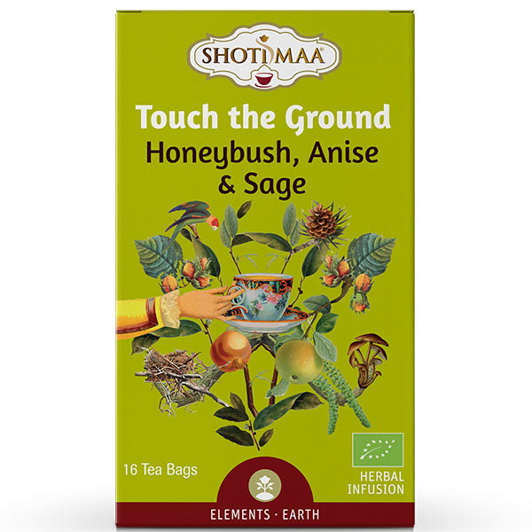 Τσάι Elements "Touch The Ground" honeybush γλυκάνισος & φασκόμηλο BIO Shoti Maa 16 φακελάκια 32gr σε λαδί συσκευασία