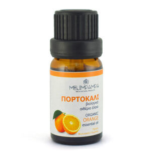 Αιθέριο έλαιο πορτοκάλι βιολογικό Melimpampa 10ml σε καφετί φιαλίδιο