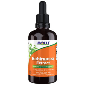 Εχινάκεια εκχύλισμα Echinacea extract liquid 60ml Now για Κρυολόγημα σε λευκό μπουκαλάκι με πορτοκαλί ετικέτα