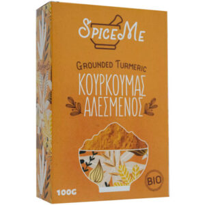 Κουρκουμάς Βιολογικός Spice Me 100gr σε κιτρινο - πορτοκαλί κουτάκι