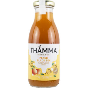 Μαύρο Τσάι Ροδάκινο (Ice Tea) Bio Thamma 300mL σε γυάλινο μπουκαλάκι με κίτρινη ετικέτα