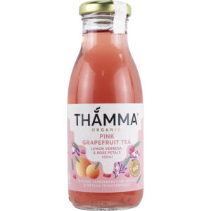 Τσάι Ροζ Γκρέιπφρουτ με Λουίζα (Ice Tea) Bio Thamma 300mL σε γυάλινο μπουκαλάκι με ροζ ετικέτα