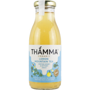 Τσάι του Βουνού με Λεμόνι (Ice Tea) Bio Thamma 300mL σε γυάλινο μπουκαλάκι με μπλε ετικέτα