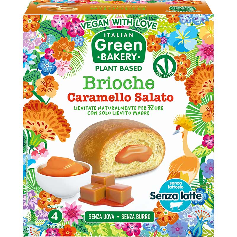 Brioche με Κρέμα Αλατισμένης Καραμέλας Vegan 4x45g Green Bakery 180gr