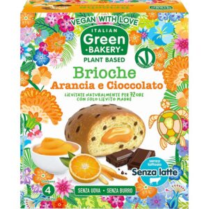 Brioche με Κρέμα Πορτοκαλιού Κομματάκια Σοκολάτας (4x45g) Green Bakery 180gr