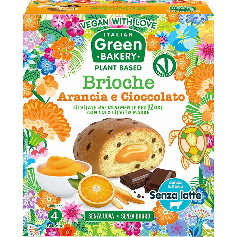 Brioche με Κρέμα Πορτοκαλιού Κομματάκια Σοκολάτας (4x45g) Green Bakery 180gr