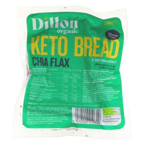 Ψωμί ΚΕΤΟ με Λιναρόσπορους και σπόρους CHIA Dillon 250gr σε πράσινη συηευασία