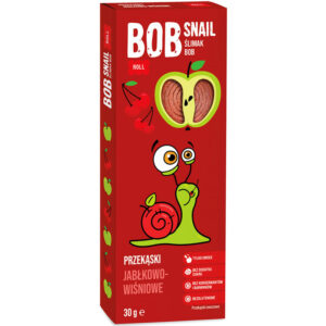 Λωρίδες Μήλο - Κεράσι Χ/Ζ Vegan Bob Snail 30g σε κόκκινη συσκευασία