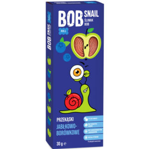 Λωρίδες Μήλο – Μύρτιλο Χ/Ζ Vegan Bob Snail 30g σε μπλε συσκευασία