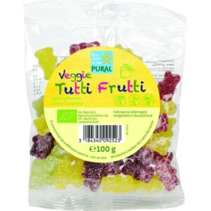 Vegan Ζαχαρωτά με Φρούτα Tutti Frutti χωρίς γλουτένη 100g Pural Bio